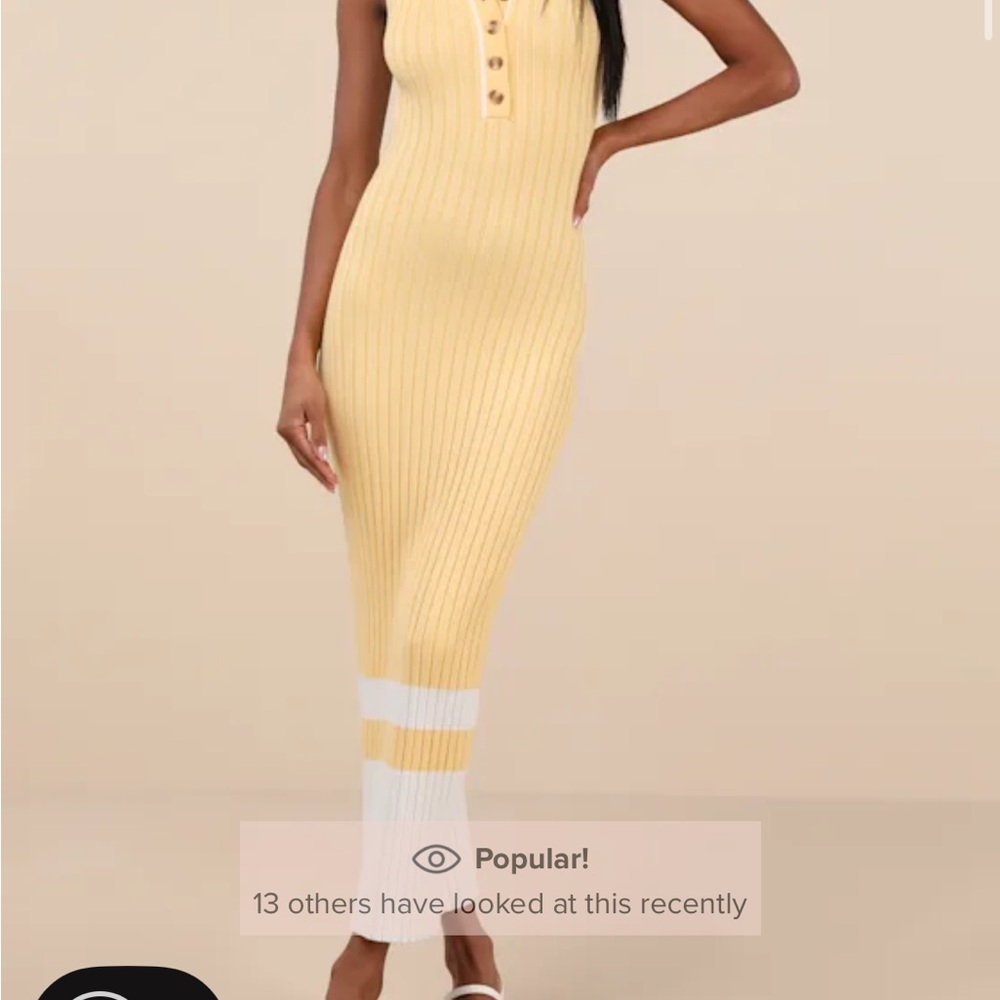 Stefany Lulu’s Yellow and White Ribbed Knit Dress